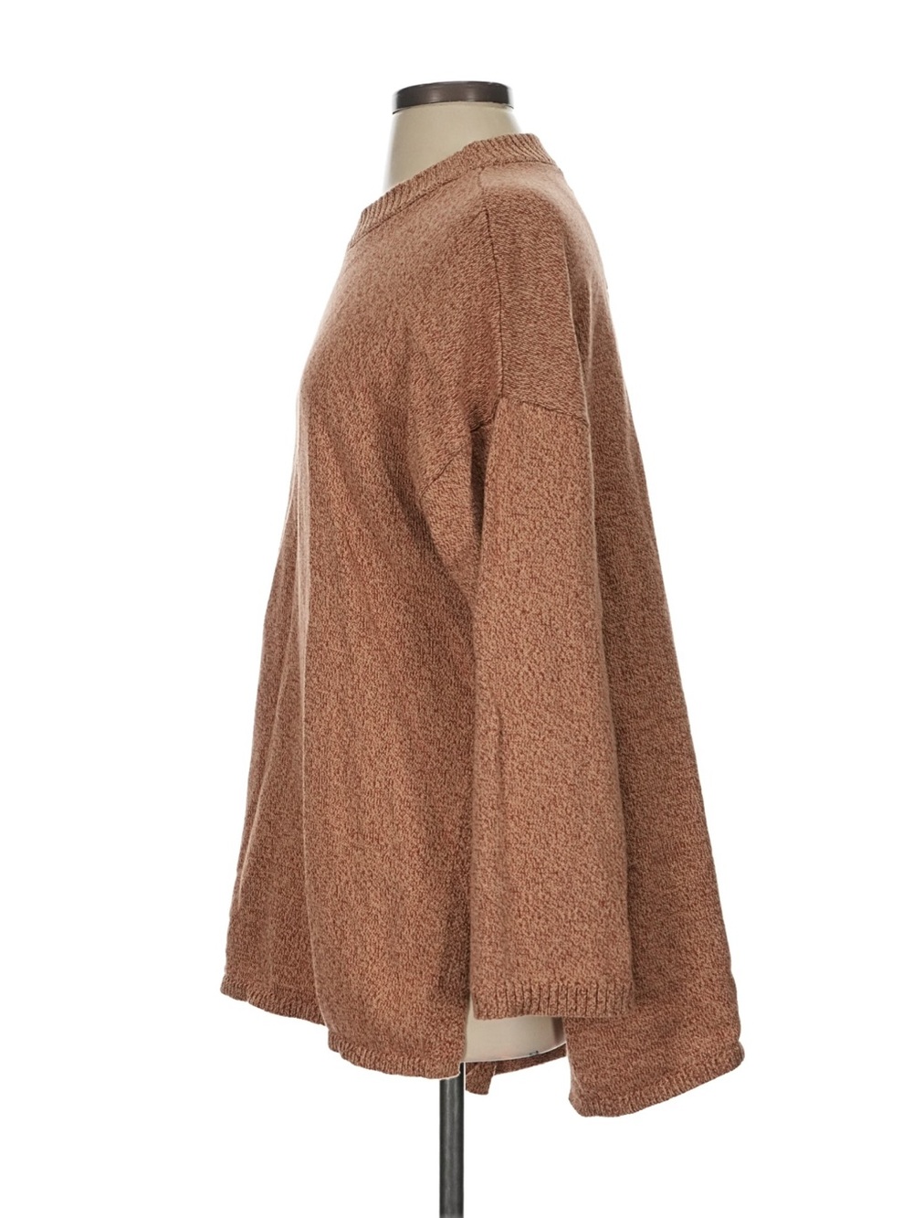 Free People Oversized Crewneck Sweater in Warm Rust - Picture 4 of 5